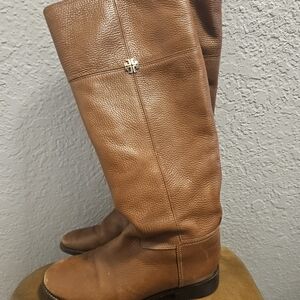 Tory Burch Jolie Brown Leather Riding Boots